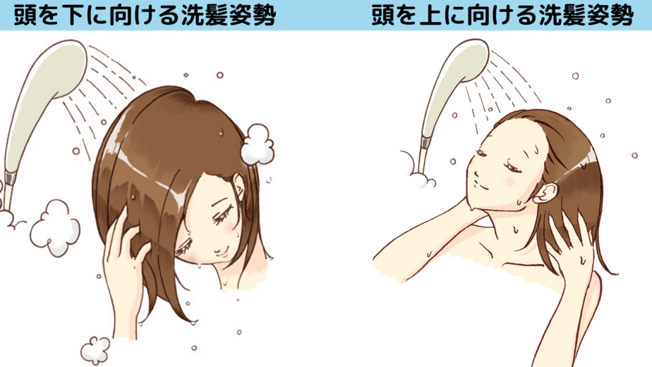 髪の洗い方姿勢